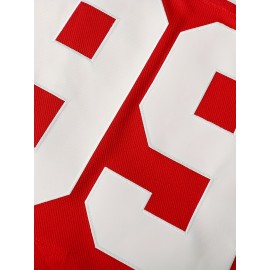 Men's #99 Gretzky Canada Cup Ice Hockey Jersey - Vintage Red & White Design, Name & Logo, Moisture-Wicking, Breathable Polyester, V-Neck, Long Sleeve for Team Sports & Casual Wear, Patriotic Clothing | Retro Sports Attire | Detailing