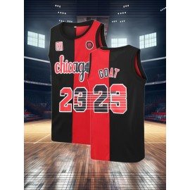 Men's Classic Retro 23 Embroidered Sleeveless Tank Top - -Inspired Design, Moisture-Wicking Breathable Nylon/Spandex Blend, Lightweight Quick-Dry Athletic Shirt for Basketball Training & Casual Wear