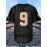 Men'S # 9 Black Embroidered Football Shirt - Breathable V-neck Casual Sweatshirt, Suitable For Outdoor Activities And Parties, Sizes S-XXXL