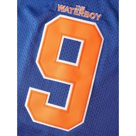 [Everyday Comfort] Men's #9 Blue American Football Jersey, V-Neck,, Polyester, Sizes S-XXXL - Ideal for Team Sports, Casual Wear & Training