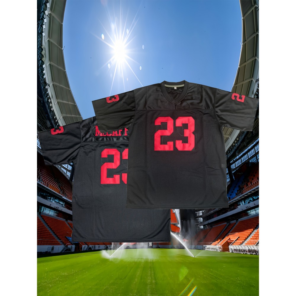 Men'S American Football Shirt # 23 Black Embroidered Polyester Knitted Football Shirt Suitable For Daily Wear S-XXXL