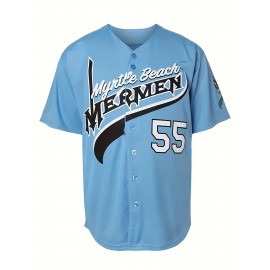 Men'S Baseball Jersey #55 Vintage Stitched Men Movie Baseball Jersey Blue S-3XL