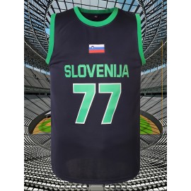 Men'S Basketball Shirt # 77 Navy Blue Basketball Sports Shirt