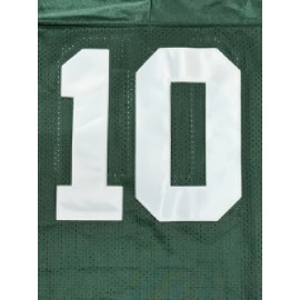 Men'S American Football Sweatshirt # 10 Green Breathable V-neck Embroidered Polyester Sportswear Suitable For Street And Team Sports Loose Knitted Fabric S-3XL