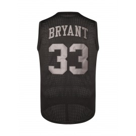 Men's #33 Black Vintage Basketball Jersey - Breathable Mesh Sleeveless Throwback with Details for Sports, Parties & Casual Wear, Streetwear Jersey | Retro Sportswear | Moisturewicking Jersey