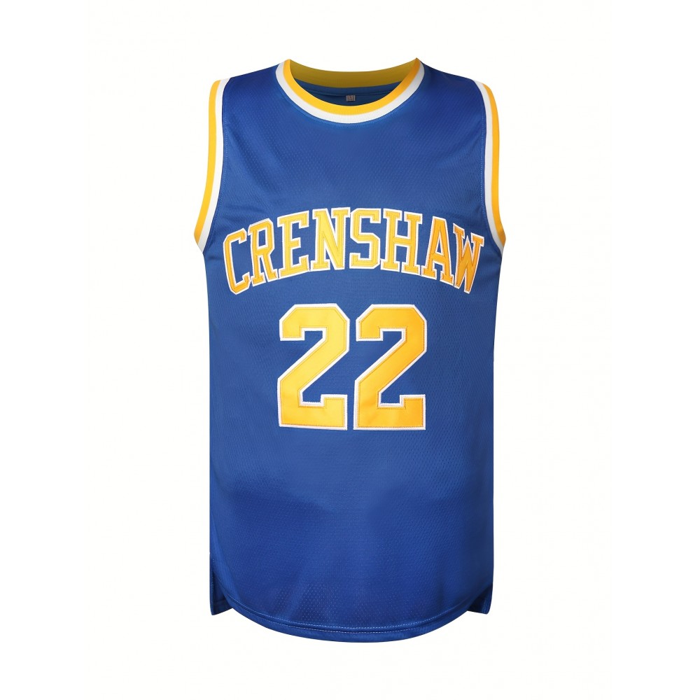 Men's Crenshaw #22 Basketball Jersey - Vintage Style, Moisture-Wicking Polyester, 