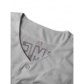 Men'S Baseball Shirt # 42 Grey Embroidered Polyester Baseball Shirt Loose Knitted Fabric Suitable For Spring, Summer, And Autumn Wearing S-3XL