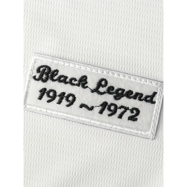 Men'S White Breathable Polyester Baseball Jersey # 42V Collar Sports Shirt With Embroidered Print Loose Button Top Suitable For Sports, Leisure And Team Activities All Year Round S-3XL