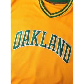 Men'S Yellow Embroidered Polyester Baseball Shirt # 33 Loose Knitted Fabric Breathable V-neck Sports Top Suitable For Spring, Summer, And Autumn Sizes S-3XL