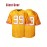 Men's Classic #99 Yellow Embroidered American Football Jersey - Short Sleeve, Breathable Mesh Design, V-Neck, Loose Fit for Training, Competition & Casual Wear, Sizes S-3XL