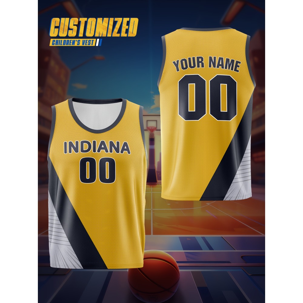 Customizable Youth Basketball Jersey - Personalized Name & Number, Breathable Athletic Vest for Team Training, Outdoor Sports, and Casual Wear, Perfect for Boys and Girls, Basketball Accessories, Team Sports Gear, Sporty Design, Comfortable Fit