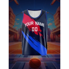 Customizable Kids Basketball Vest, Polyester 100% Knit Fabric, Breathable & Washable, All Over Print, Loose Fit for Boys & Girls, Ideal for Training, Parties, Outdoor Sports - Spring/Summer/Fall