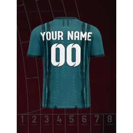 Customizable Youngsters' Soccer Jersey - V-Neck, Comfort Fit with Name & Number, Perfect for Sports & Outdoor Activities, Breathable Polyester, Machine Washable, Football Shirt Tops, Running