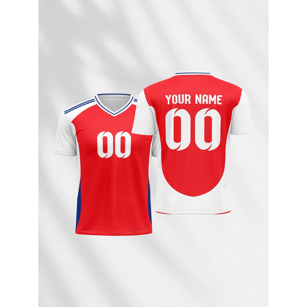 [Customizable Soccer Jersey] Customizable Youngsters' Soccer Jersey | V-Neck, Comfort Fit with Name & Number, Breathable Polyester, Machine Washable, Perfect for Sports & Outdoor Activities